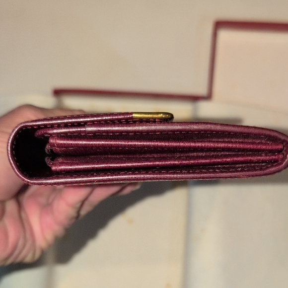 Cartier Must De Cartier Long Burgundy Leather Wallet with Gold Detail - Picture 9 of 12